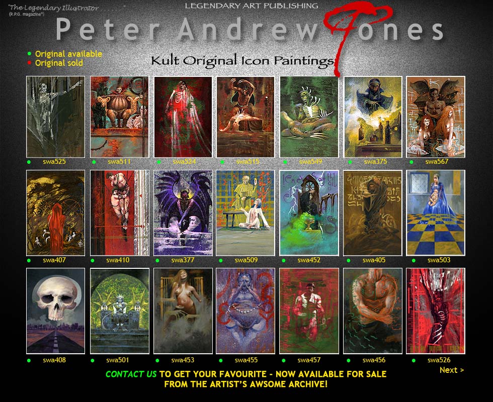 Peter Andrew Jones Kult Icons Original Art Painitngs
